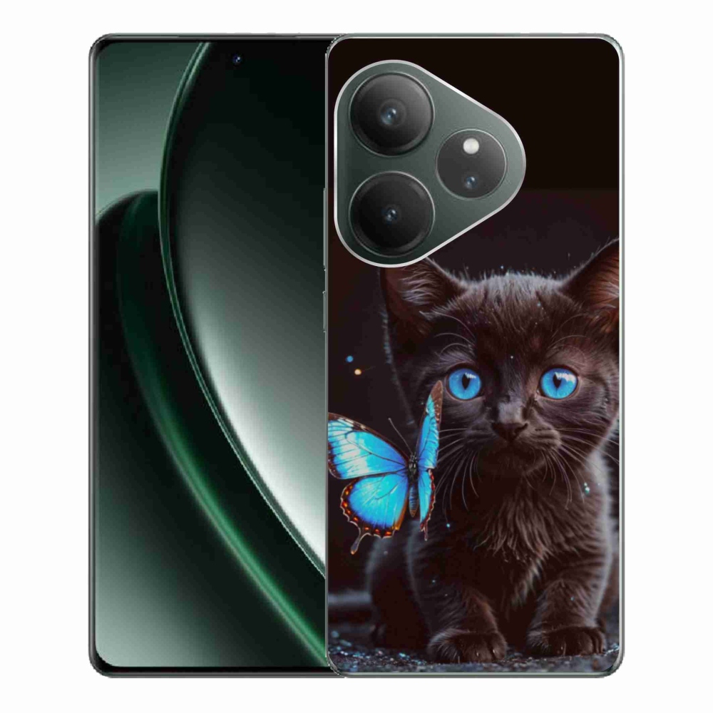 Gélový kryt mmCase na Realme GT 6 5G/GT 6T 5G - čierne mačiatko 3