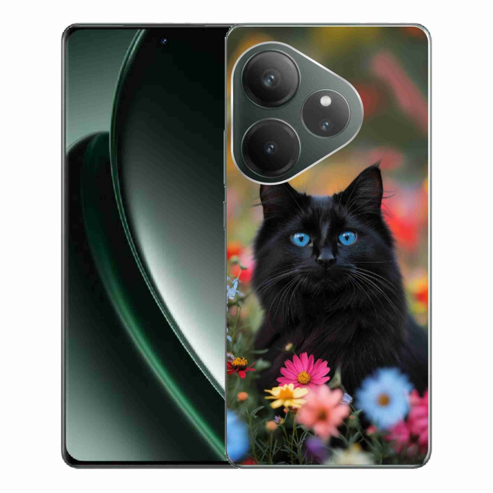 Gélový kryt mmCase na Realme GT 6 5G/GT 6T 5G - čierne mačiatko 4