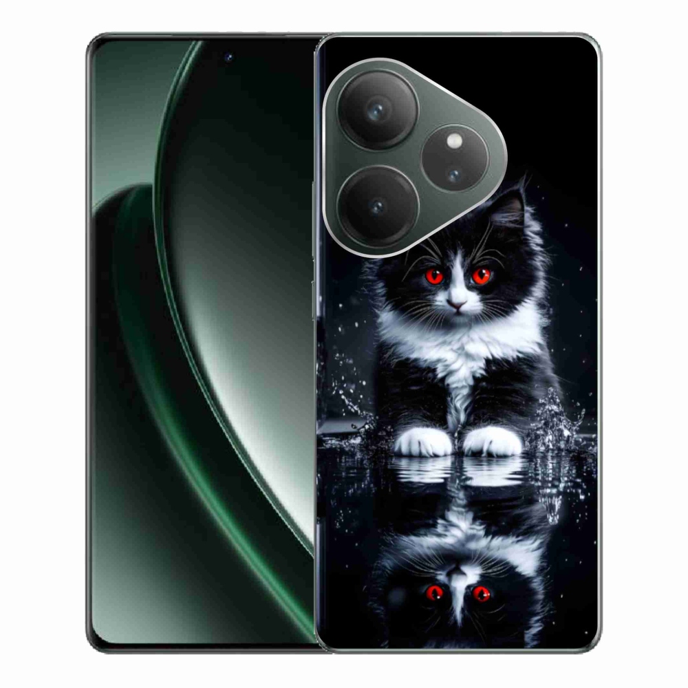 Gélový kryt mmCase na Realme GT 6 5G/GT 6T 5G - čiernobiele mačiatko