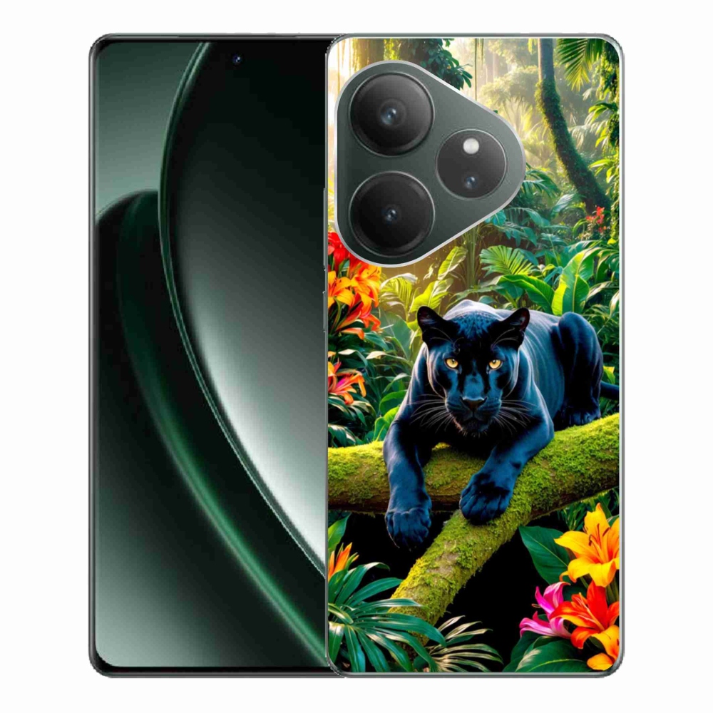 Gélový kryt mmCase na Realme GT 6 5G/GT 6T 5G - čierny panter v džungli