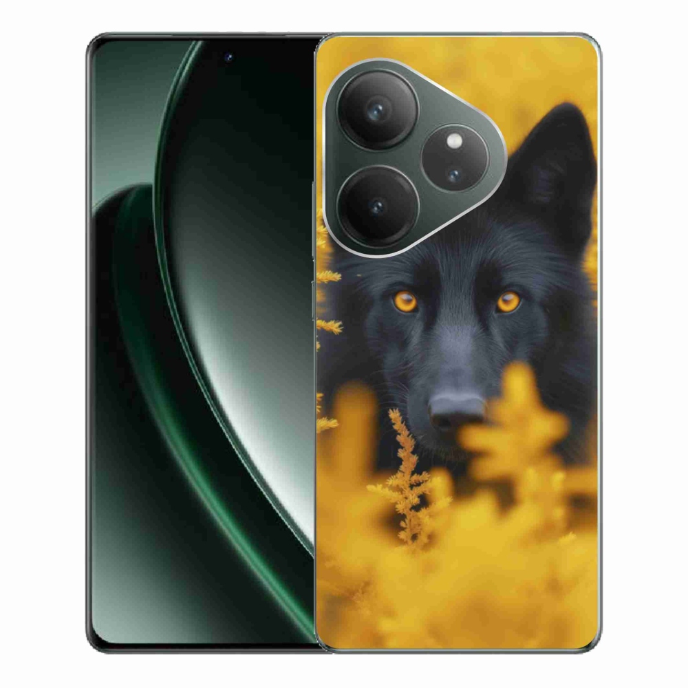 Gélový kryt mmCase na Realme GT 6 5G/GT 6T 5G - čierny vlk 2