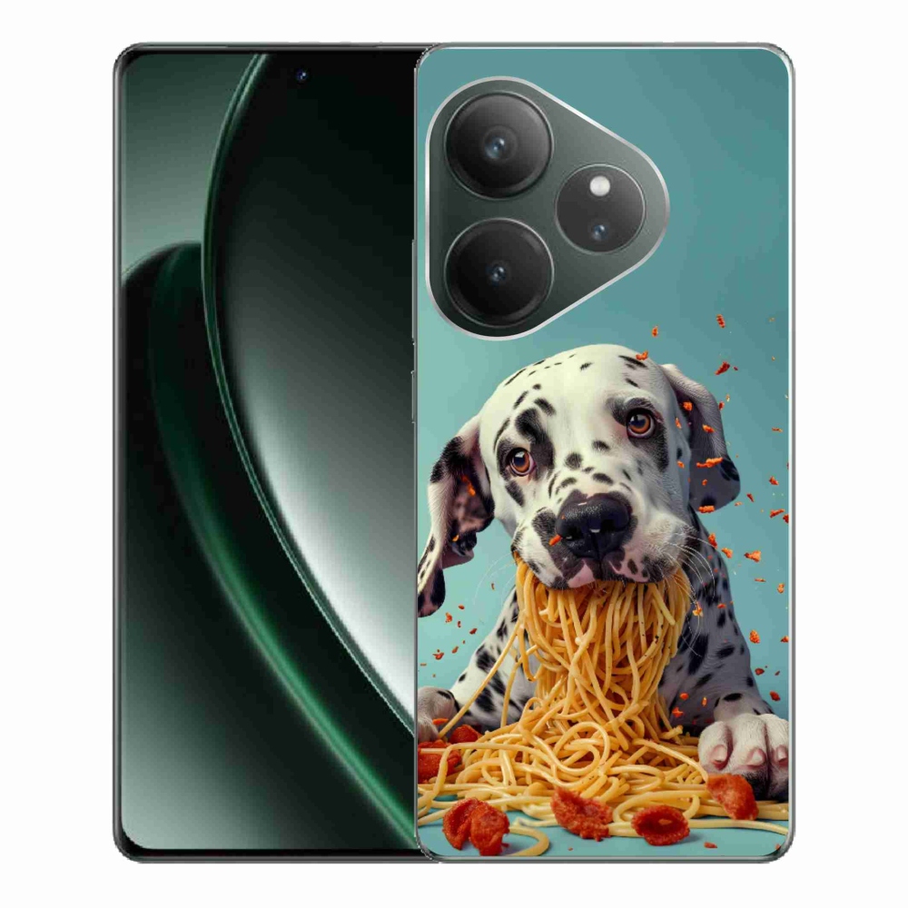 Gélový kryt mmCase na Realme GT 6 5G/GT 6T 5G - dalmatín a špagety
