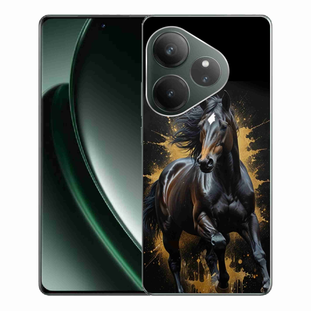 Gélový kryt mmCase na Realme GT 6 5G/GT 6T 5G - elegantný čierny žrebec