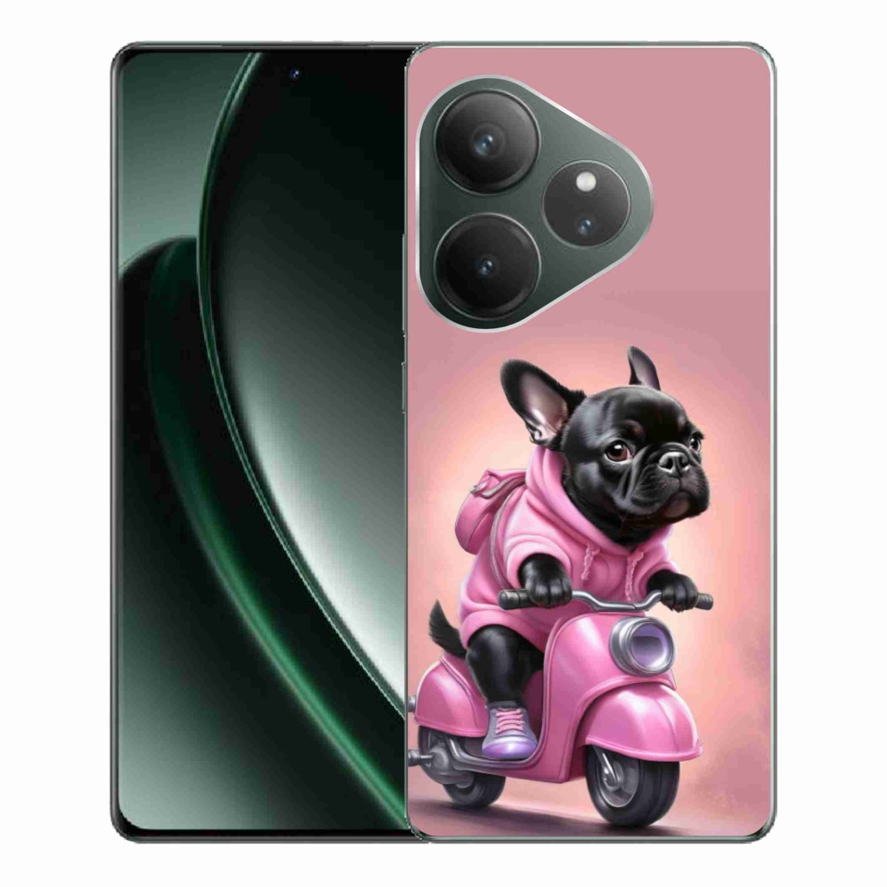 Gélový kryt mmCase na Realme GT 6 5G/GT 6T 5G - francúzsky buldoček na skútri