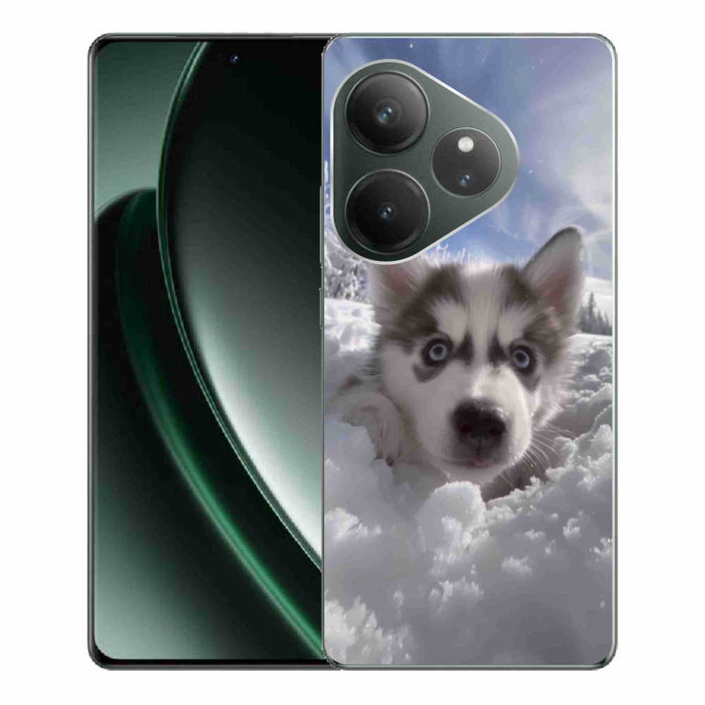 Gélový kryt mmCase na Realme GT 6 5G/GT 6T 5G - husky v snehu