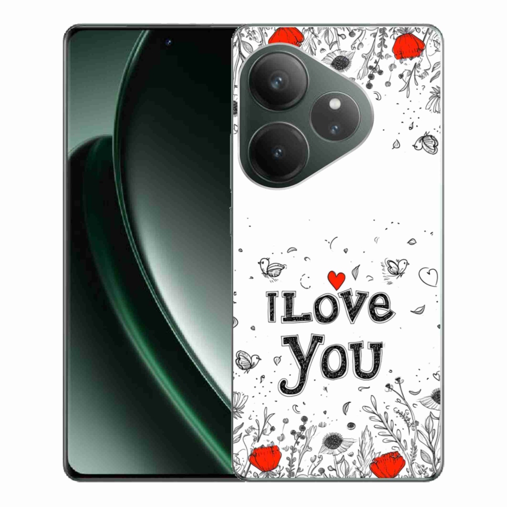 Gélový kryt mmCase na Realme GT 6 5G/GT 6T 5G - I love you biele pozadie