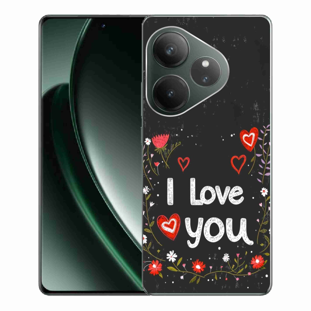Gélový kryt mmCase na Realme GT 6 5G/GT 6T 5G - I love you čierne pozadie