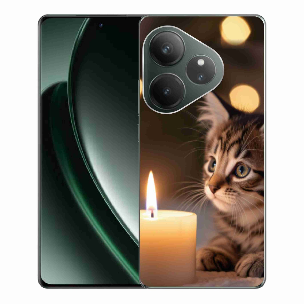 Gélový kryt mmCase na Realme GT 6 5G/GT 6T 5G - mačiatko a sviečka