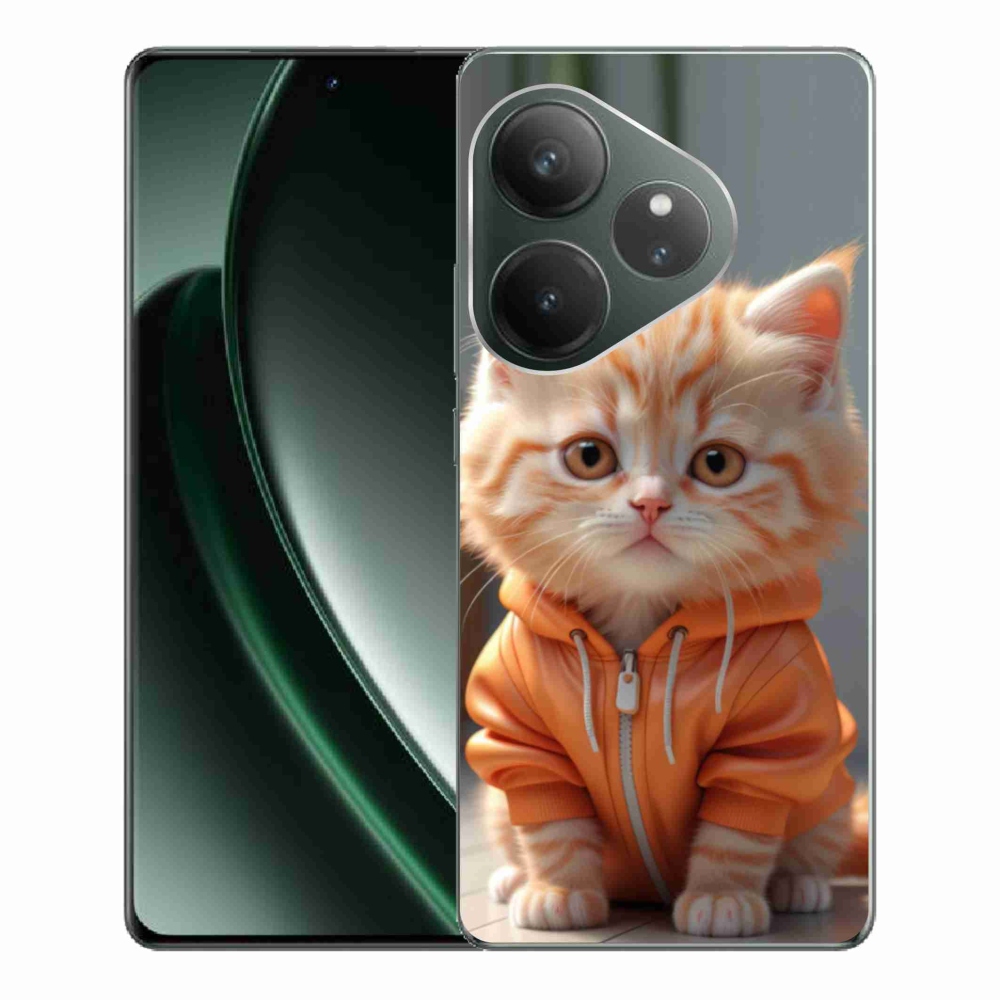 Gélový kryt mmCase na Realme GT 6 5G/GT 6T 5G - mačiatko v mikine
