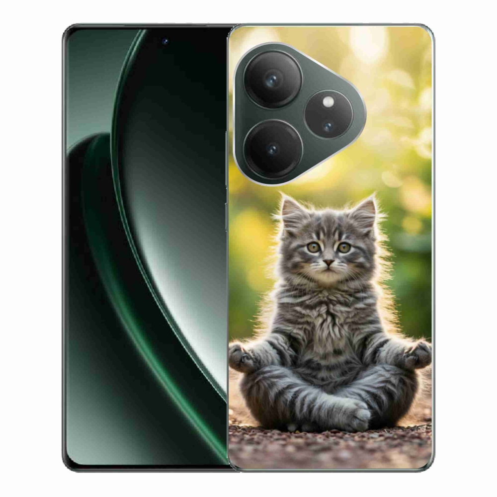 Gélový kryt mmCase na Realme GT 6 5G/GT 6T 5G - meditujúce mačiatko