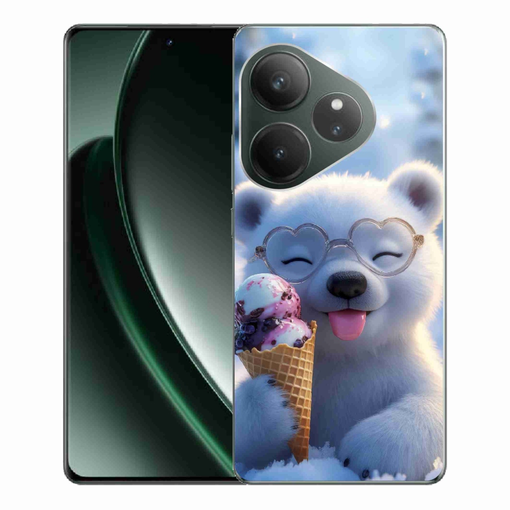Gélový kryt mmCase na Realme GT 6 5G/GT 6T 5G - medvedík so zmrzlinou