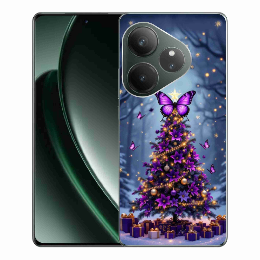 Gélový kryt mmCase na Realme GT 6 5G/GT 6T 5G - motýlí vianočný stromček