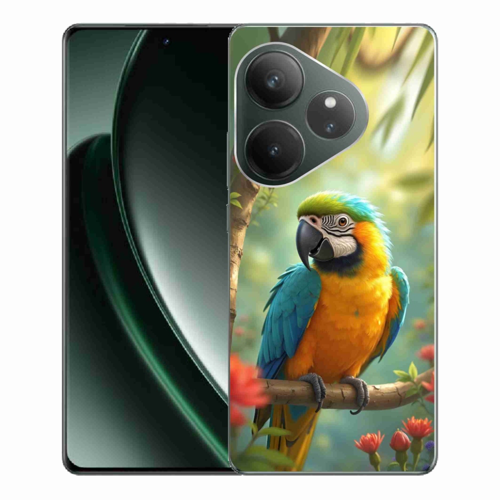 Gélový kryt mmCase na Realme GT 6 5G/GT 6T 5G - papagáj ara modrožltá
