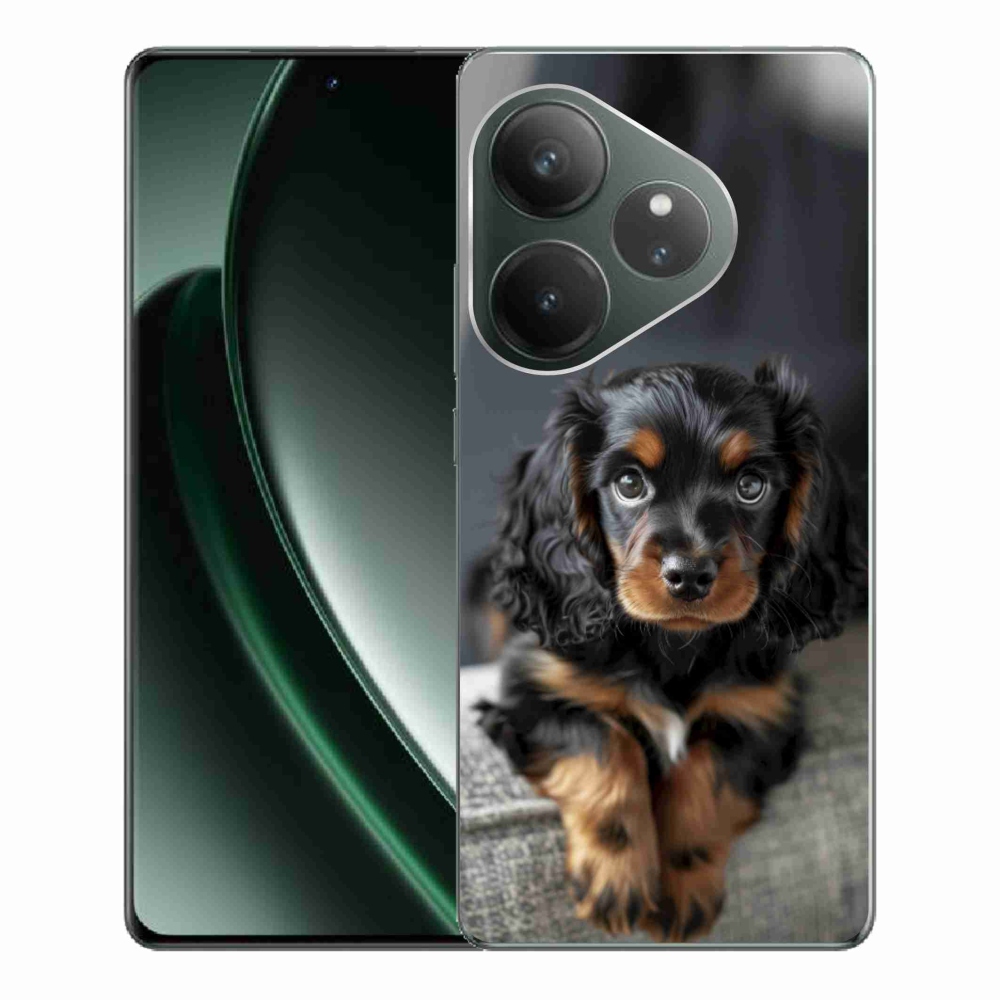Gélový kryt mmCase na Realme GT 6 5G/GT 6T 5G - roztomilý dlhosrstý jazvečík