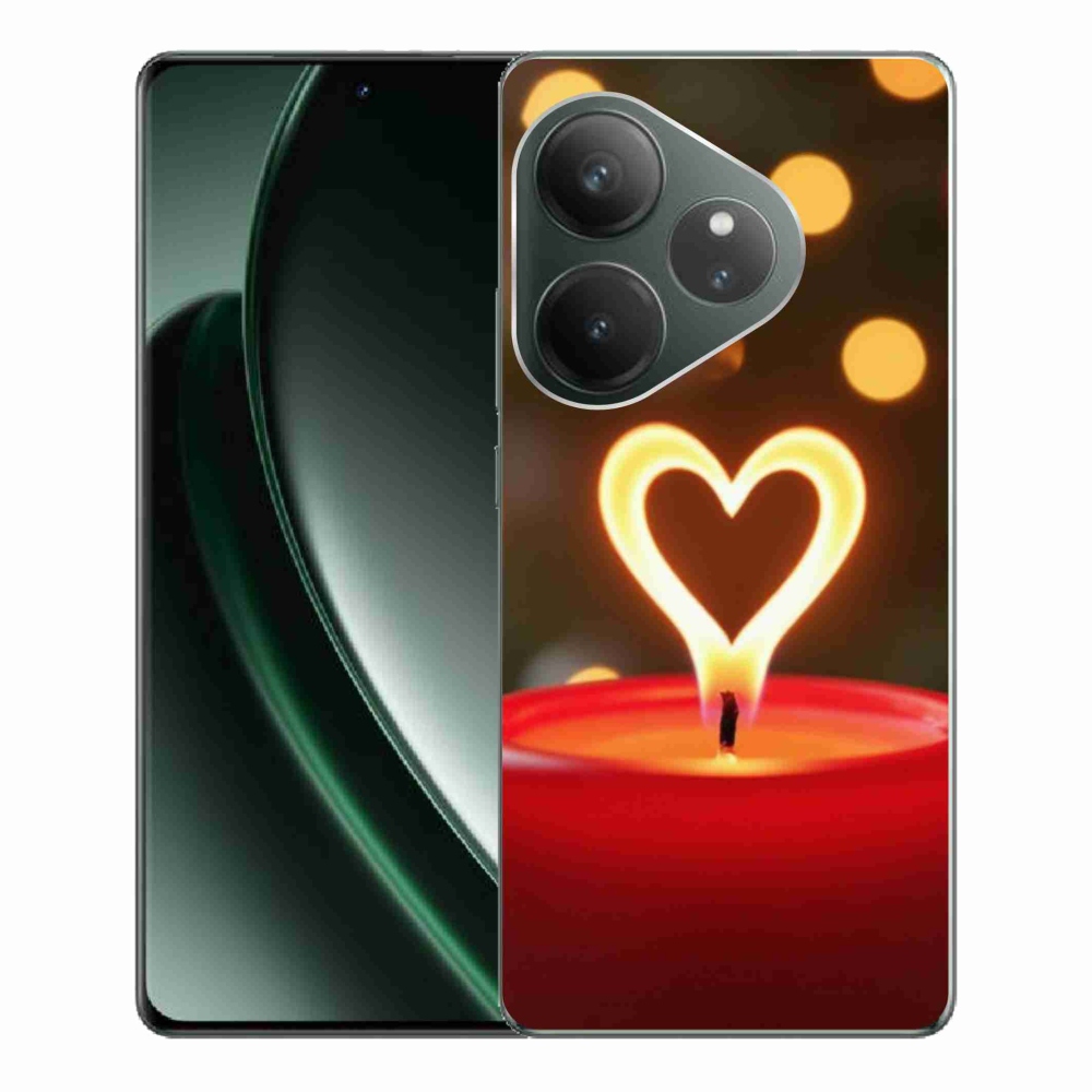 Gélový kryt mmCase na Realme GT 6 5G/GT 6T 5G - srdce z plameňa