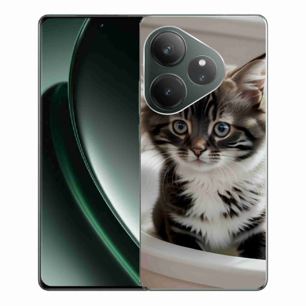 Gélový kryt mmCase na Realme GT 6 5G/GT 6T 5G - zvedavé mačiatko
