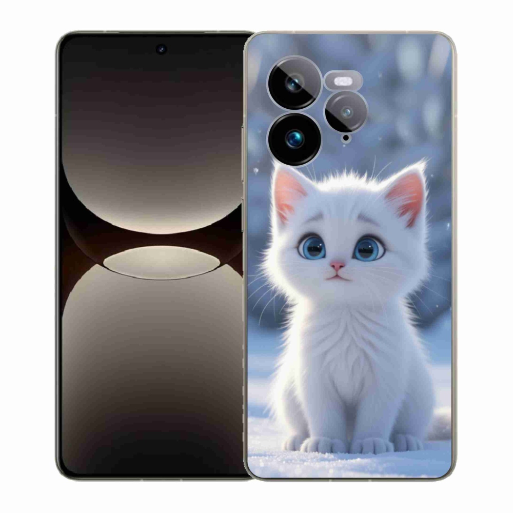 Gélový kryt mmCase na Realme GT 7 Pro 5G - biele mačiatko 3