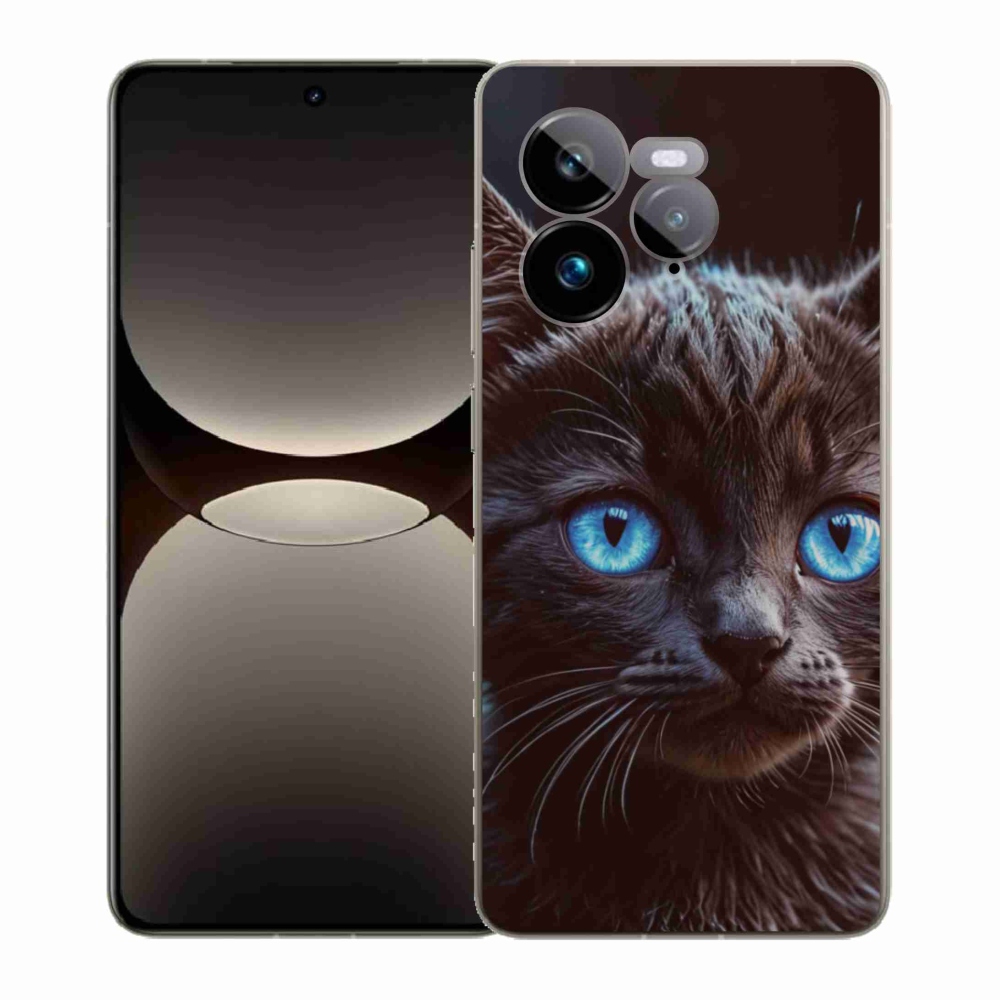 Gélový kryt mmCase na Realme GT 7 Pro 5G - čierne mačiatko 2