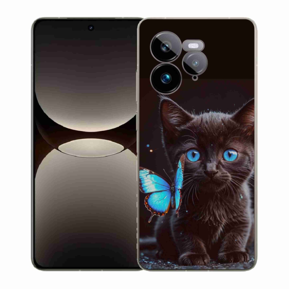 Gélový kryt mmCase na Realme GT 7 Pro 5G - čierne mačiatko 3