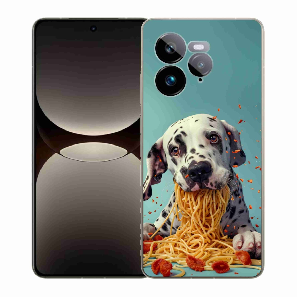 Gélový kryt mmCase na Realme GT 7 Pro 5G - dalmatín a špagety