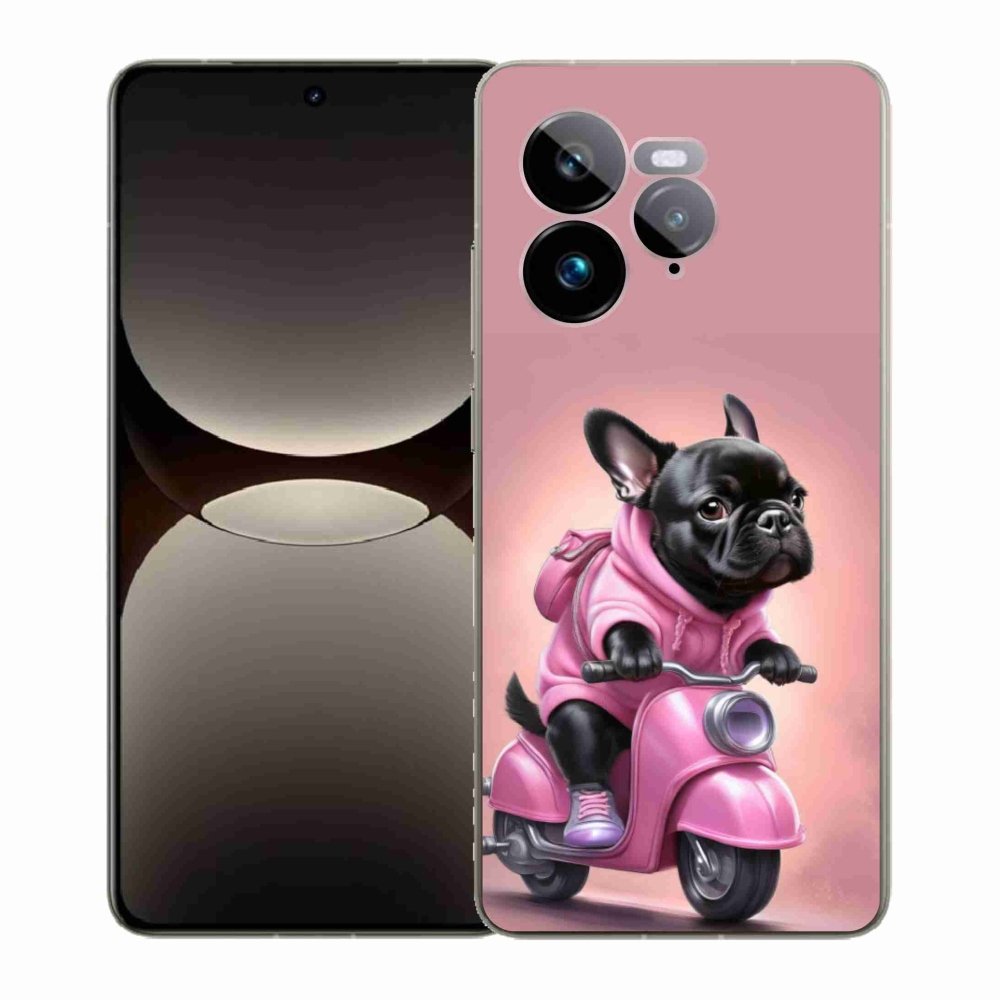 Gélový kryt mmCase na Realme GT 7 Pro 5G - francúzsky buldoček na skútri