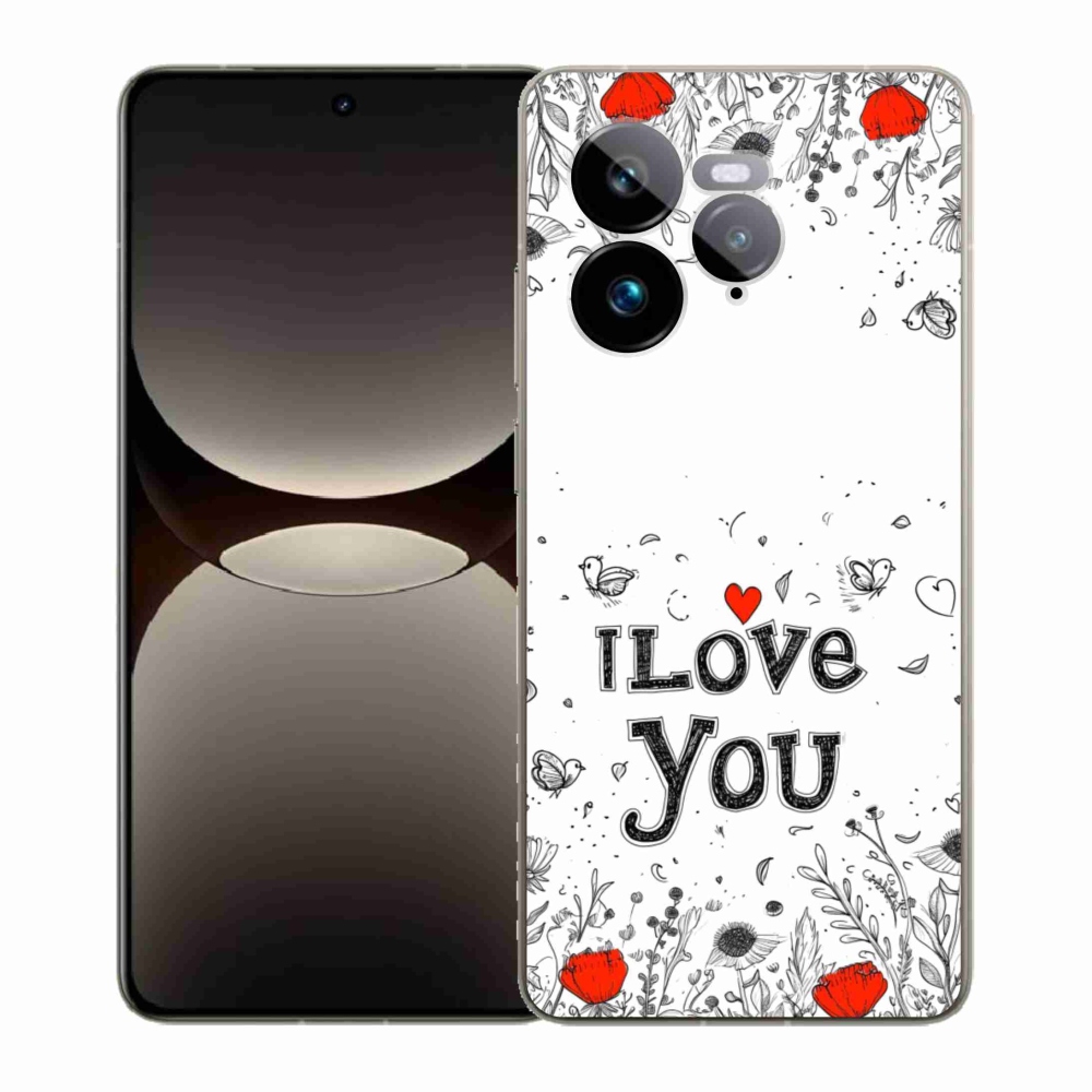 Gélový kryt mmCase na Realme GT 7 Pro 5G - I love you biele pozadie