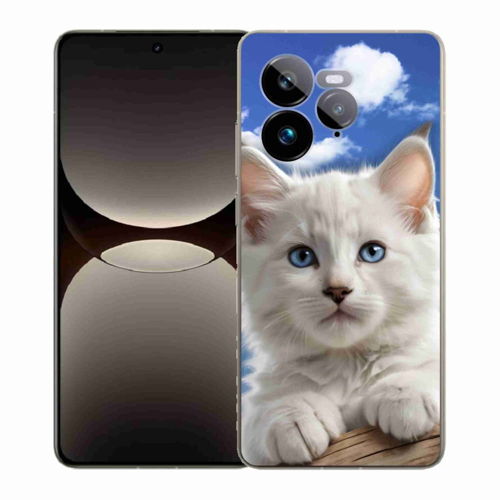 Gélový kryt mmCase na Realme GT 7 Pro 5G - mačiatko a oblaky