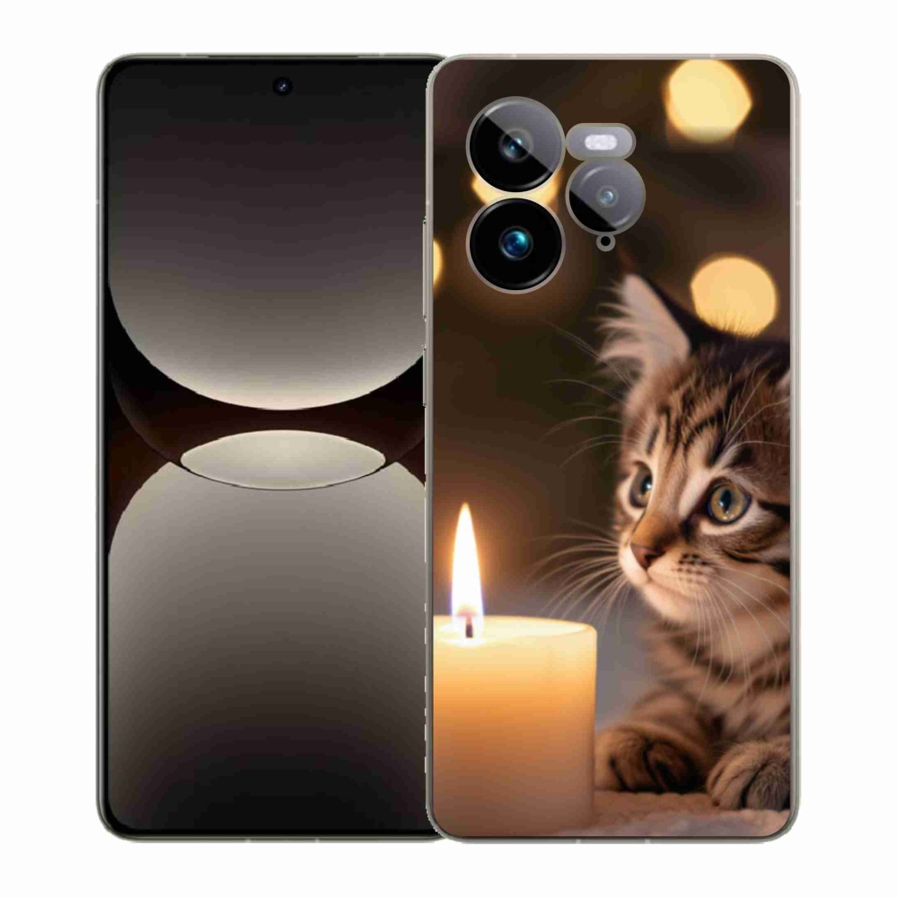 Gélový kryt mmCase na Realme GT 7 Pro 5G - mačiatko a sviečka