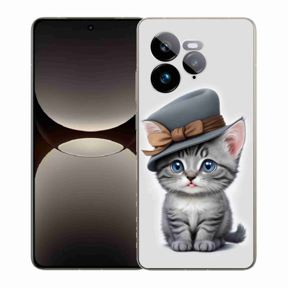Gélový kryt mmCase na Realme GT 7 Pro 5G - mačiatko s klobúkom