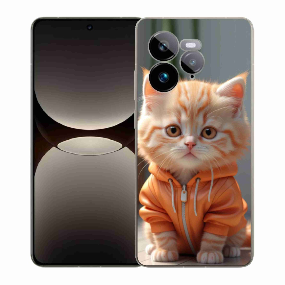 Gélový kryt mmCase na Realme GT 7 Pro 5G - mačiatko v mikine