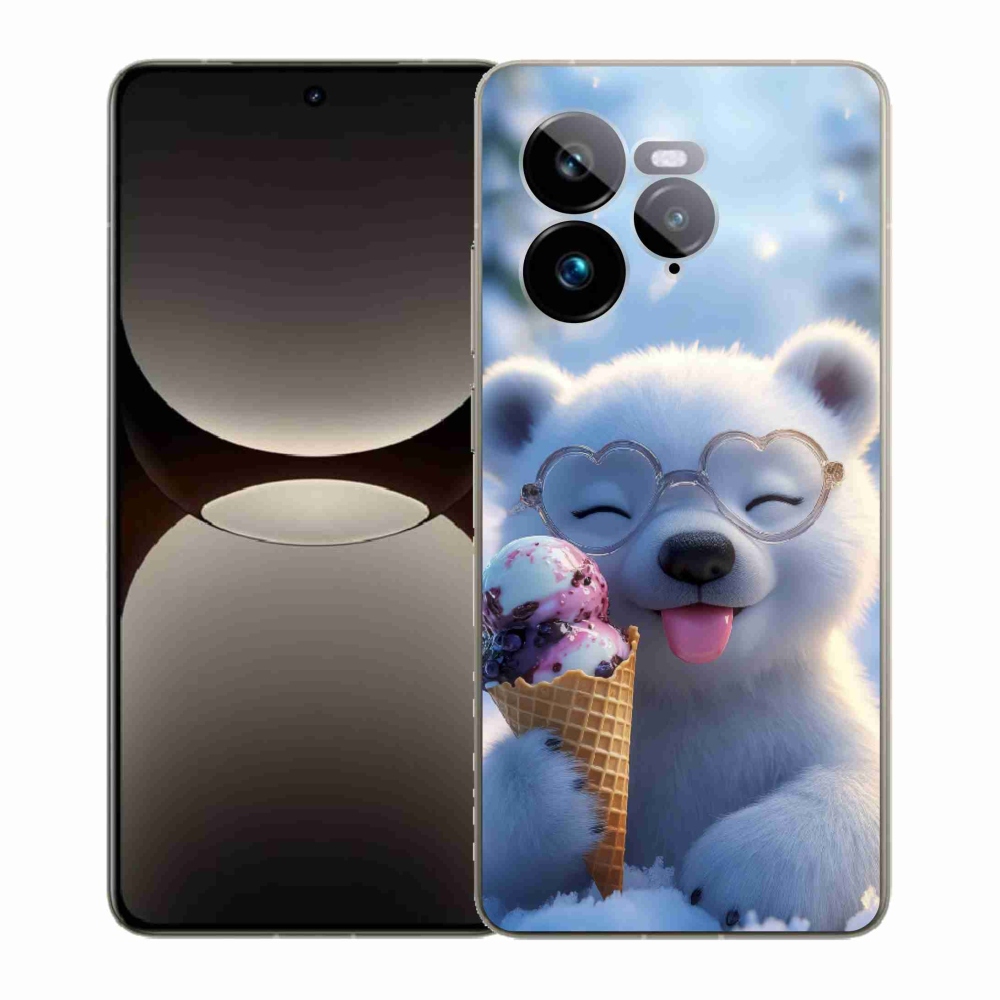 Gélový kryt mmCase na Realme GT 7 Pro 5G - medvedík so zmrzlinou