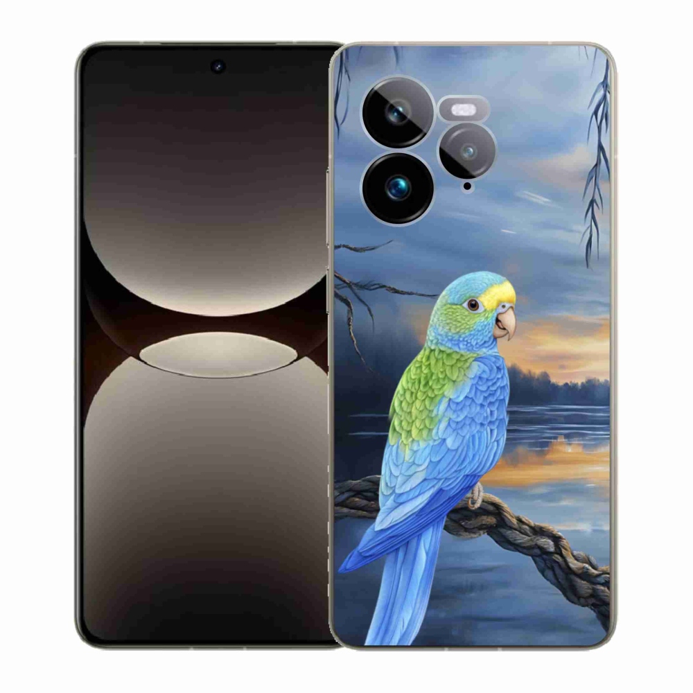 Gélový kryt mmCase na Realme GT 7 Pro 5G - modrý papagáj