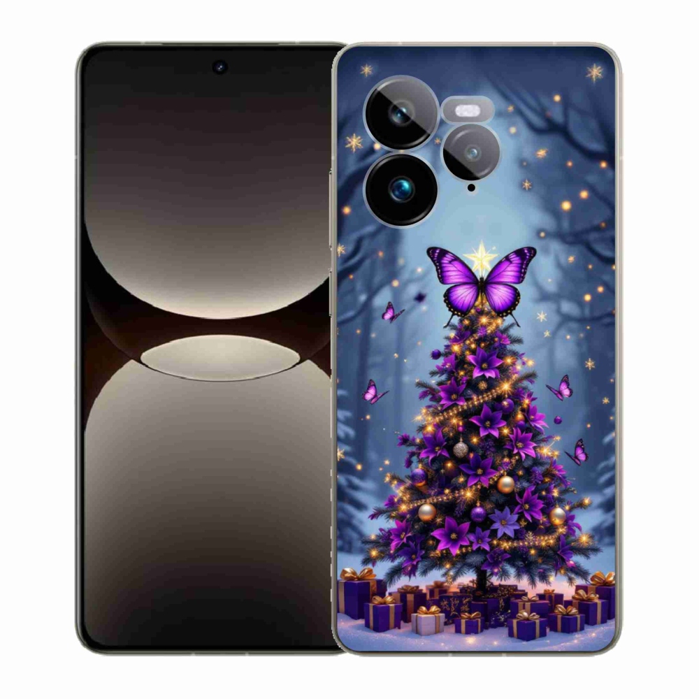 Gélový kryt mmCase na Realme GT 7 Pro 5G - motýlí vianočný stromček