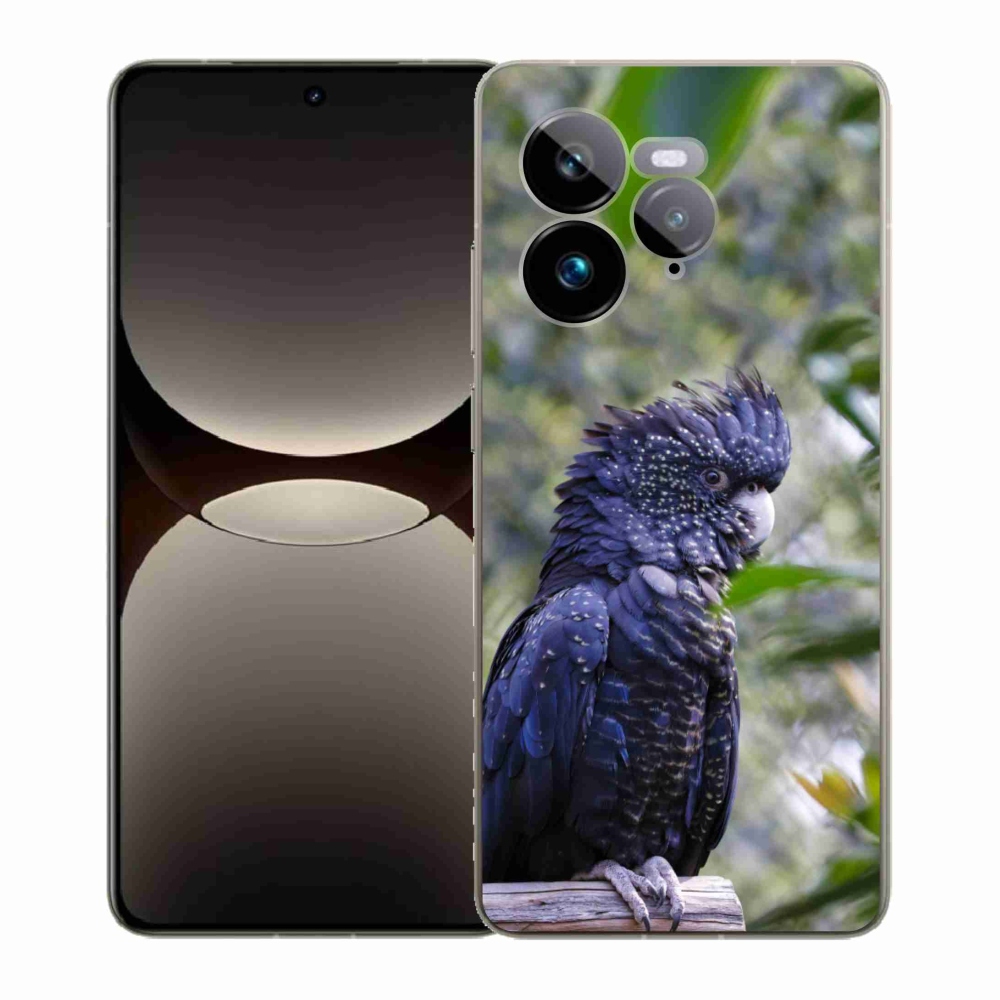 Gélový kryt mmCase na Realme GT 7 Pro 5G - papagáj kakadu čierny