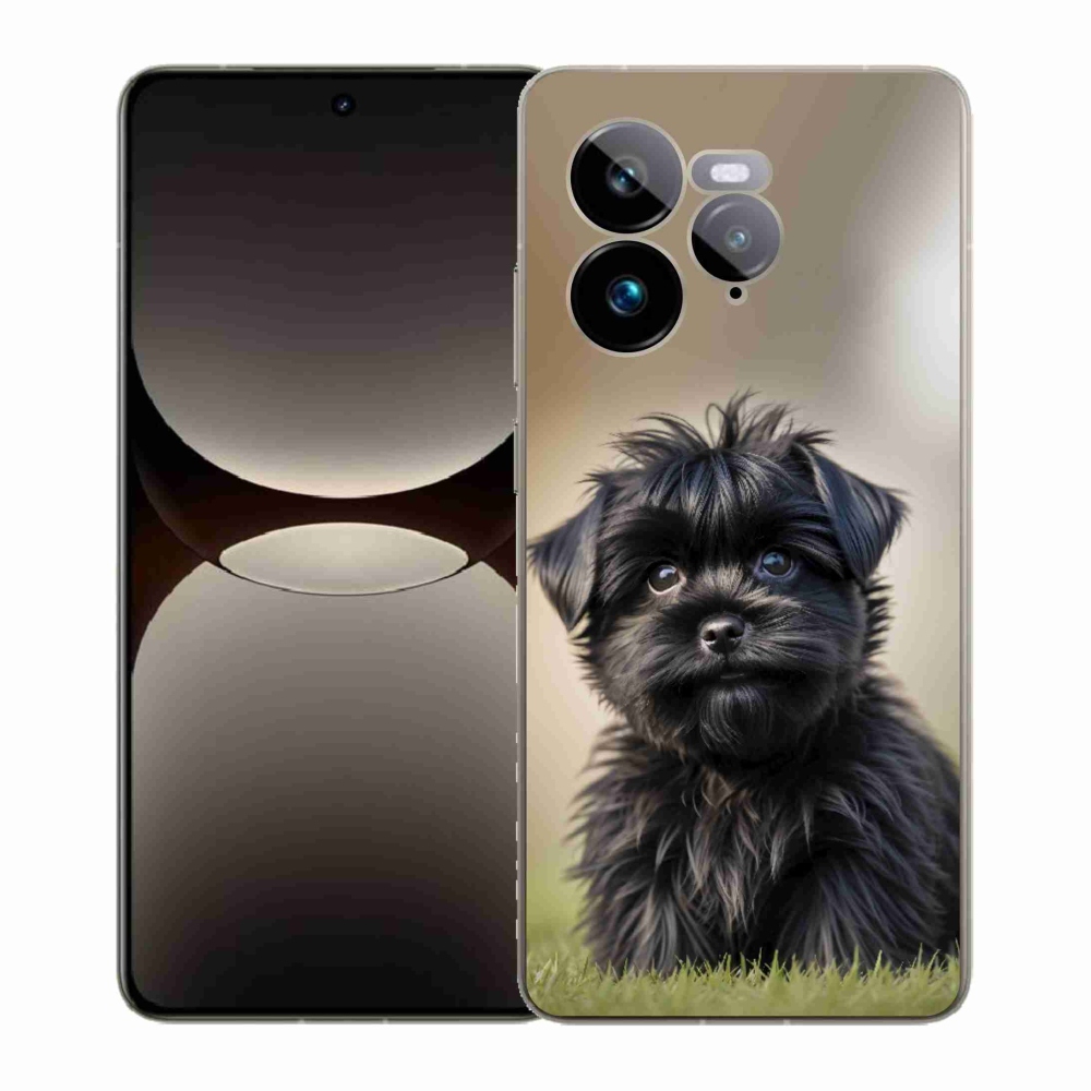 Gélový kryt mmCase na Realme GT 7 Pro 5G - roztomilý čierny psík