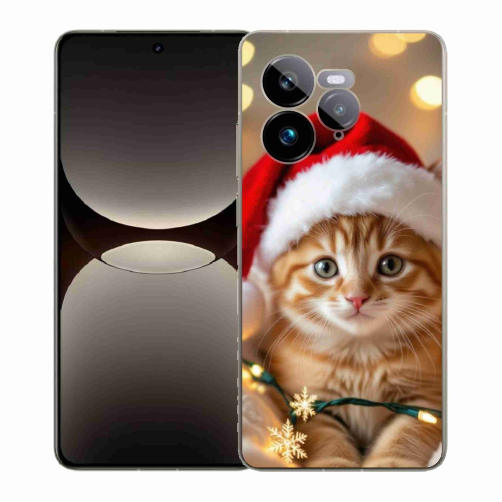 Gélový kryt mmCase na Realme GT 7 Pro 5G - vianočné mačiatko
