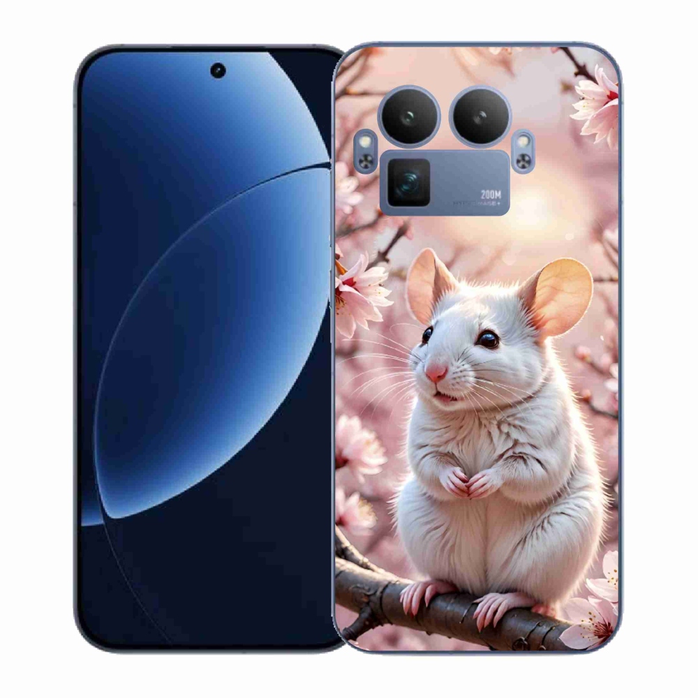 Gélový kryt mmCase na Realme GT 8 Pro 5G - biela myš na vetve