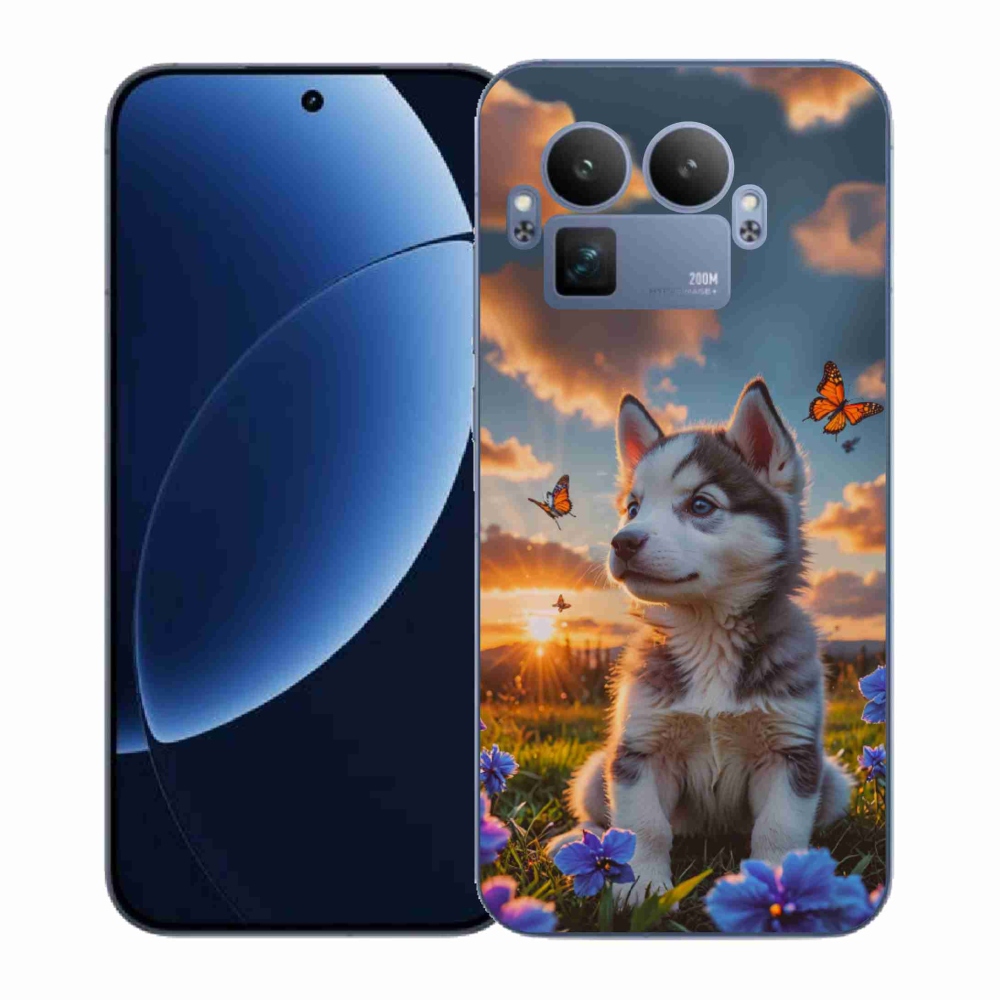 Gélový kryt mmCase na Realme GT 8 Pro 5G - husky pri západe slnka
