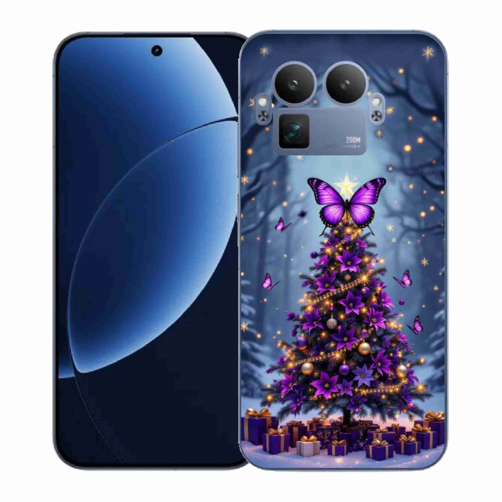 Gélový kryt mmCase na Realme GT 8 Pro 5G - motýlí vianočný stromček