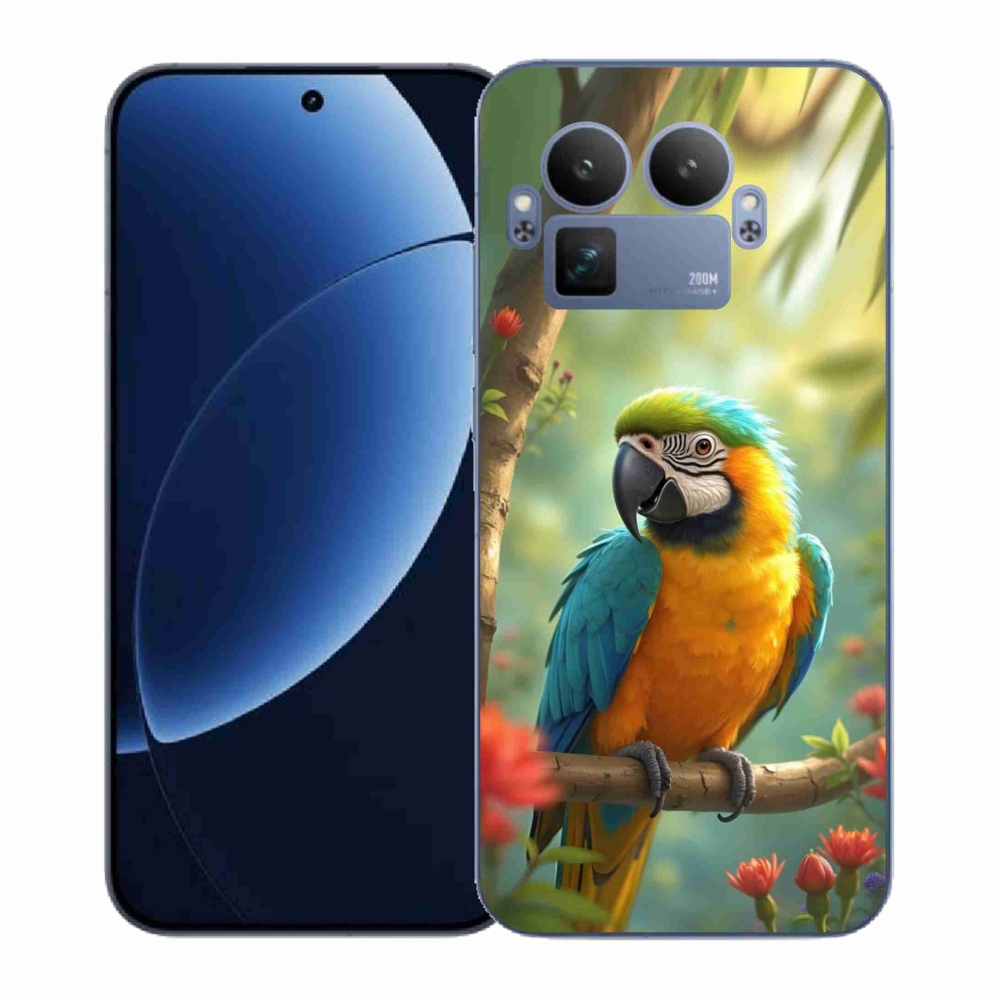 Gélový kryt mmCase na Realme GT 8 Pro 5G - papagáj ara modrožltá