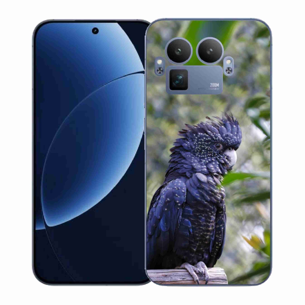 Gélový kryt mmCase na Realme GT 8 Pro 5G - papagáj kakadu čierny