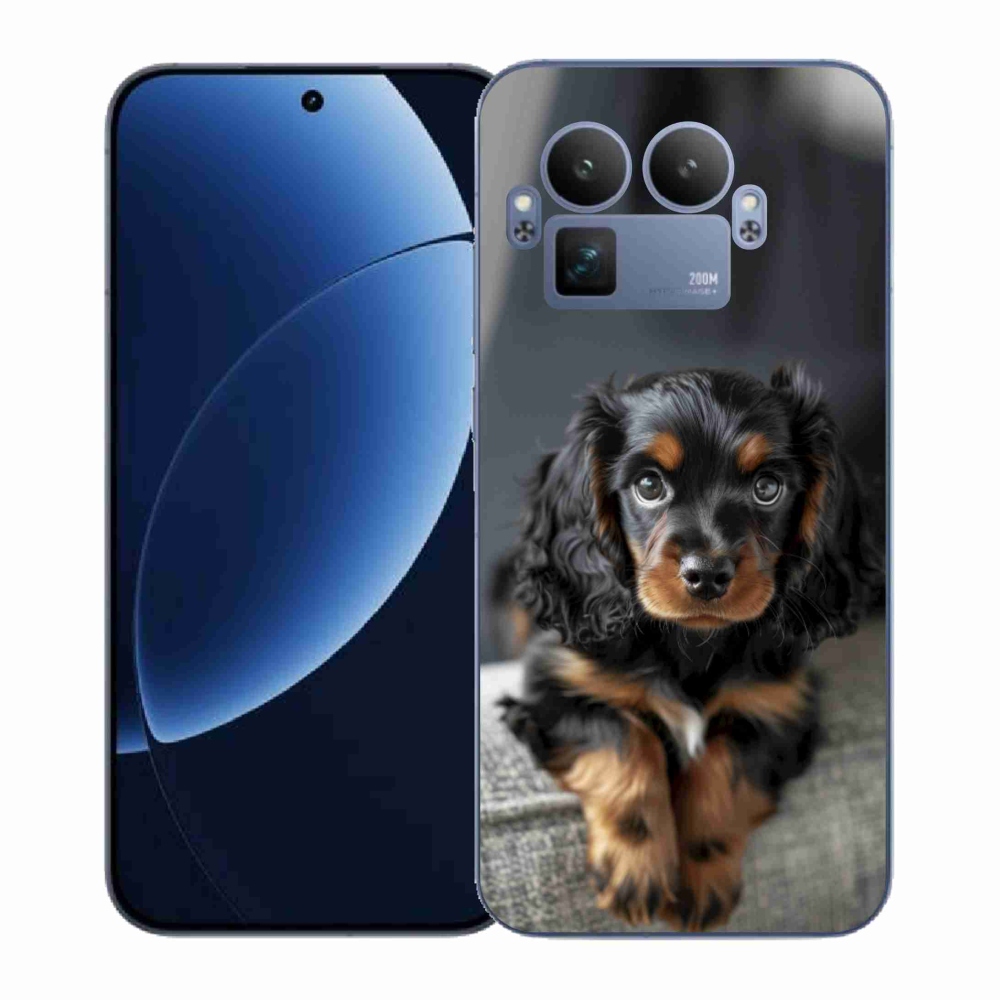 Gélový kryt mmCase na Realme GT 8 Pro 5G - roztomilý dlhosrstý jazvečík