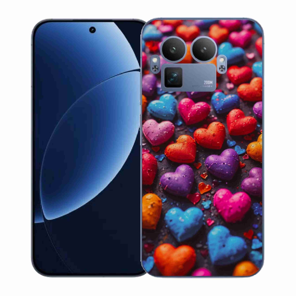 Gélový kryt mmCase na Realme GT 8 Pro - farebné srdcia