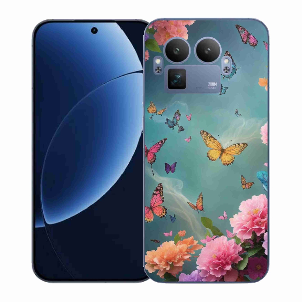 Gélový kryt mmCase na Realme GT 8 Pro - farebné kvety a motýle