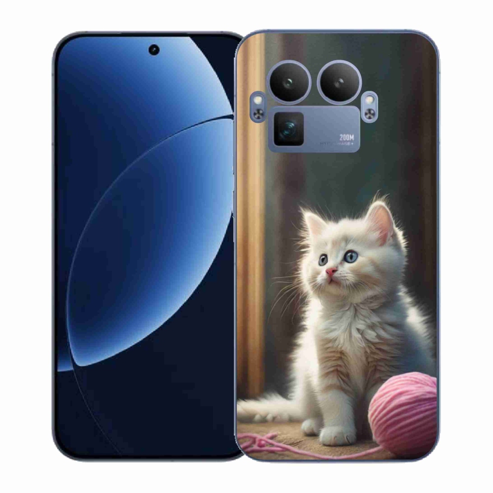 Gélový kryt mmCase na Realme GT 8 Pro - biele mačiatko 2