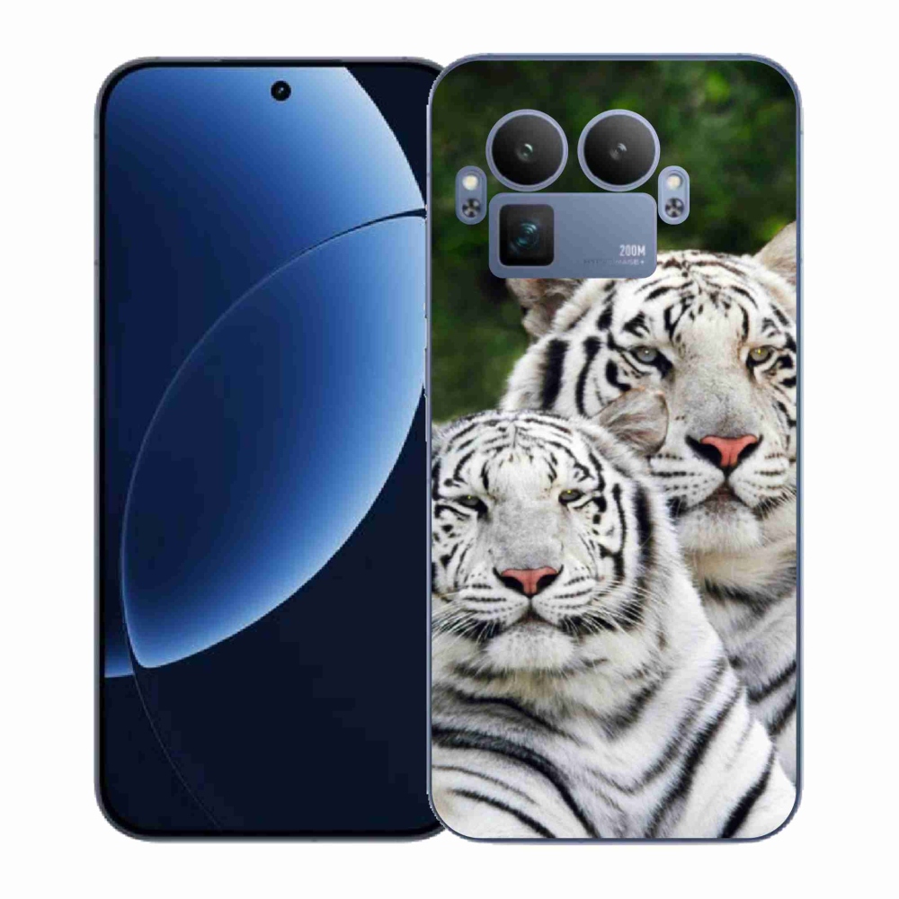 Gélový kryt mmCase na Realme GT 8 Pro - bieli tigre