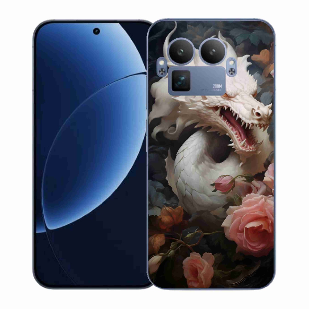 Gélový kryt mmCase na Realme GT 8 Pro - biely drak