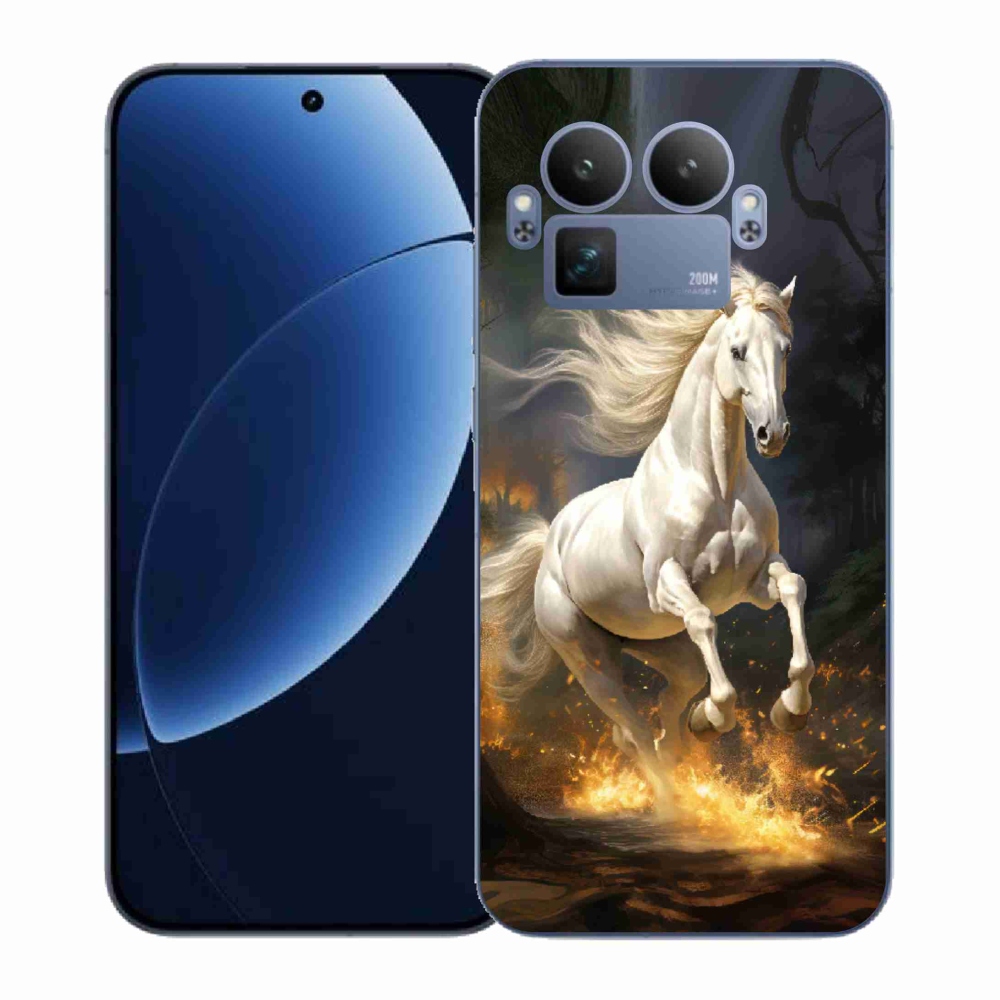 Gélový kryt mmCase na Realme GT 8 Pro - biely kôň 2
