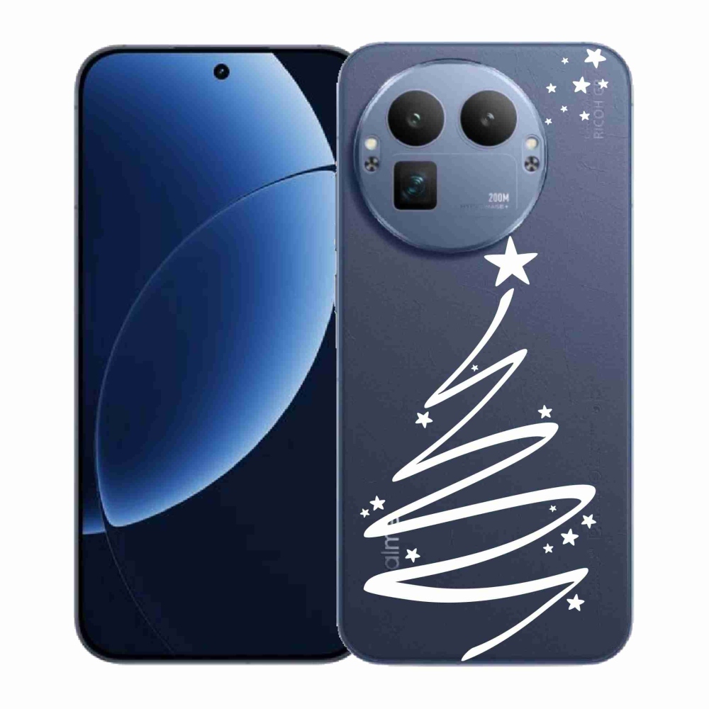 Gélový kryt mmCase na Realme GT 8 Pro - biely stromček na priehľadnom pozadí