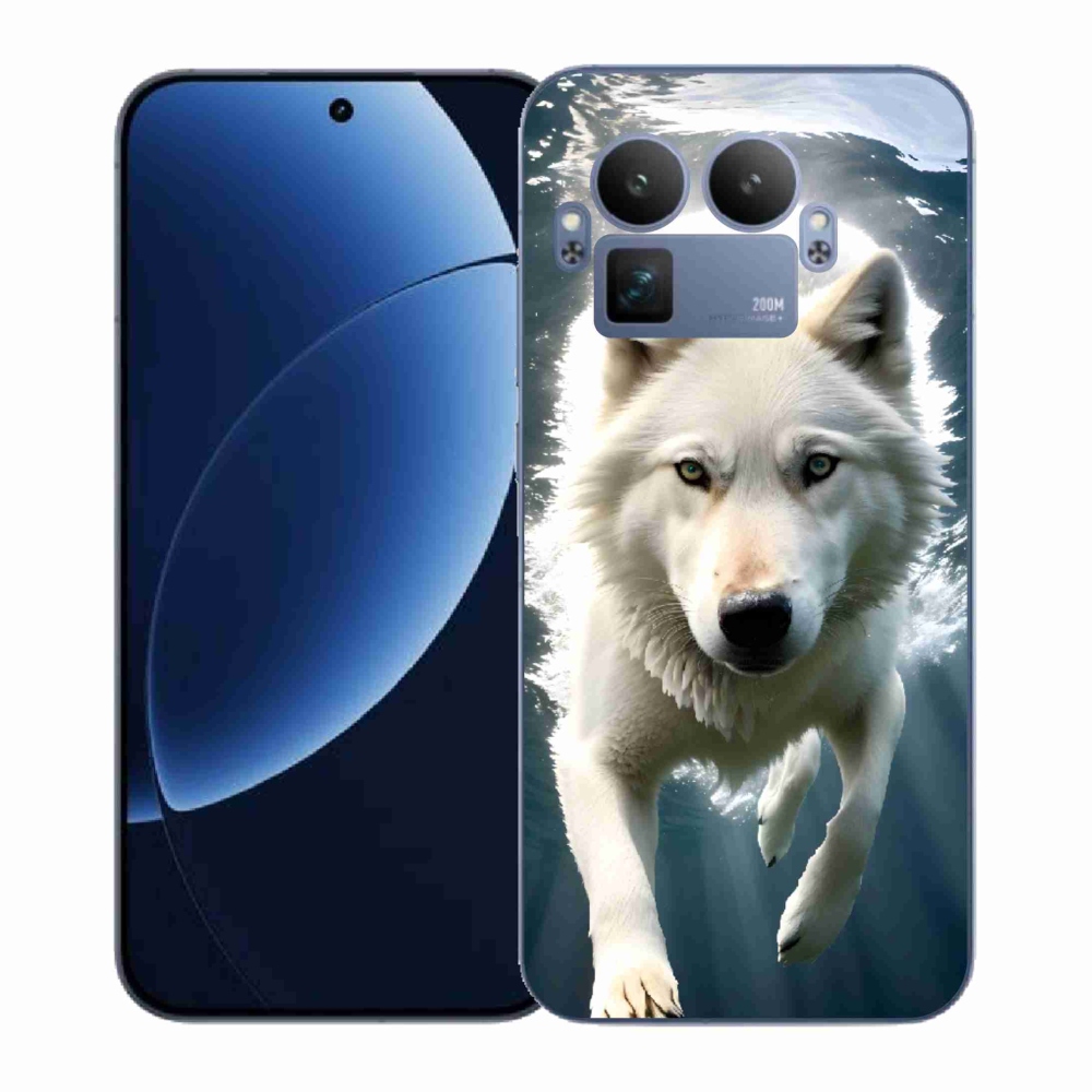 Gélový kryt mmCase na Realme GT 8 Pro - biely vlk